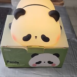 Panda Silicone Night Light Plush Toy - White and Black
